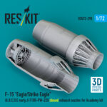 F‑15 Eagle/Strike Eagle (A, B, C, D, E early, J) F100-PW-220 closed exhaust nozzles for Academy kit (3D Printed) (1/72)