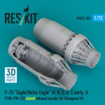 F‑15 Eagle/Strike Eagle (A, B, C, D, E early, J) F100-PW-220 closed exhaust nozzles for Hasegawa kit (3D Printed) (1/72)