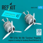 PBY-5/5A/ OA-10A Catalina Propeller, engines & cowling for Academy/Revell/Wolfpack kit (3D printed) (1/72)