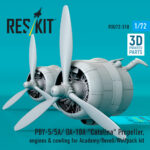 PBY-5/5A/ OA-10A Catalina Propeller, engines & cowling for Academy/Revell/Wolfpack kit (3D printed) (1/72) - Image 2