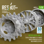 Merkava Mk.3 steel road wheels (12 pairs), track sprockets (2 pcs), idler wheels (2 pcs) for Meng/HobbyBoss kit (3D Printed) (1/35) - Image 3