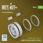 Merkava Mk.4 rubber-tyred road wheels (12 pairs) for Meng/HobbyBoss kit (3D Printed) (1/35)