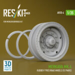 Merkava Mk.4 rubber-tyred road wheels (12 pairs) for Meng/HobbyBoss kit (3D Printed) (1/35) - Image 2