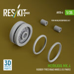 Merkava Mk.4 rubber-tyred road wheels (12 pairs) for Meng/HobbyBoss kit (3D Printed) (1/35) - Image 3
