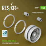 Merkava Mk.4 steel road wheels (12 pairs) for Meng/HobbyBoss kit (3D Printed) (1/35)