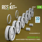 Merkava Mk.4 damaged rubber-tyred road wheels (12 pairs) for Meng/HobbyBoss kit (3D Printed) (1/35) - Image 2