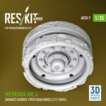 Merkava Mk.4 damaged rubber-tyred road wheels (12 pairs) for Meng/HobbyBoss kit (3D Printed) (1/35) - Image 3