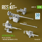 Merkava Mk.4 MG set, V.2 (2 pcs) + Machine gun mounts (2 pcs) for Meng kit (3D Printed) (1/35) - Image 2