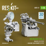 Merkava Mk.4 MG set, V.2 (2 pcs) + Machine gun mounts (2 pcs) for Meng kit (3D Printed) (1/35) - Image 3