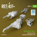 Merkava Mk.4 MG set, V.3 (2 pcs) + Machine gun mounts (2 pcs) for Meng kit (3D Printed) (1/35)