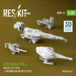 Merkava Mk.4 MG set, V.3 (2 pcs) + Machine gun mounts (2 pcs) for Meng kit (3D Printed) (1/35) - Image 2