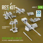 Merkava Mk.3 MG set, V1 (3 pcs) + machine gun mounts (3 pcs) for Meng/HobbyBoss kit (3D Printed) (1/35)