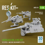 Merkava Mk.3 MG set, V2 (3 pcs) + machine gun mounts (3 pcs) for Meng/HobbyBoss kit (3D Printed) (1/35) - Image 3