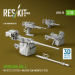 Merkava Mk.4 MG set, V.1 (2 pcs) + Machine gun mounts (2 pcs) for HobbyBoss kit (3D Printed) (1/35) - Image 2