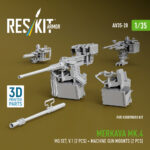 Merkava Mk.4 MG set, V.1 (2 pcs) + Machine gun mounts (2 pcs) for HobbyBoss kit (3D Printed) (1/35) - Image 3