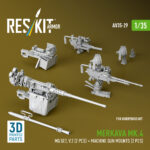 Merkava Mk.4 MG set, V.2 (2 pcs) + Machine gun mounts (2 pcs) for HobbyBoss kit (3D Printed) (1/35) - Image 2