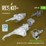 Merkava Mk.4 MG set, V.3 (2 pcs) + Machine gun mounts (2 pcs) for HobbyBoss kit (3D Printed) (1/35)