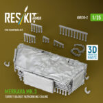 Merkava Mk.3 turret stowage basket w/working chains for HobbyBoss kit (3D Printed) (1/35)