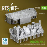 Merkava Mk.3 turret stowage basket w/working chains for Meng kit (3D Printed) (1/35)
