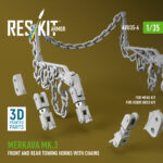 Merkava Mk.3 front and rear towing horns with chains for Meng/Hobby Boss kit (3D Printed) (1/35) - Image 2