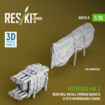 Merkava Mk.3 rear hull metall storage baskets (2 pcs) w/workable chains for HobbyBoss kit (3D Printed) (1/35) - Image 3