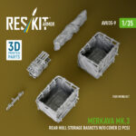 Merkava Mk.3 rear hull storage baskets w/o cover (2 pcs) for Meng kit (3D Printed) (1/35) - Image 2