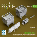 Merkava Mk.3 rear hull storage baskets w/o cover (2 pcs) for HobbyBoss kit (3D Printed) (1/35)