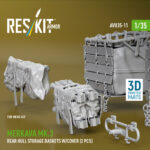 Merkava Mk.3 rear hull storage baskets w/cover (2 pcs) for Meng kit (3D Printed) (1/35) - Image 3