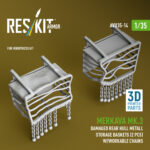 Merkava Mk.3 damaged rear hull metall storage baskets (2 pcs) w/workable chains for HobbyBoss kit (3D Printed) (1/35)
