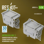 Merkava Mk.3 damaged rear hull metall storage baskets (2 pcs) w/workable chains for HobbyBoss kit (3D Printed) (1/35) - Image 2