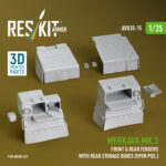 Merkava Mk.3 front & rear fenders with rear storage boxes (open pos.) for Meng kit (3D Printed) (1/35)