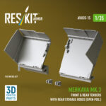 Merkava Mk.3 front & rear fenders with rear storage boxes (open pos.) for Meng kit (3D Printed) (1/35) - Image 2