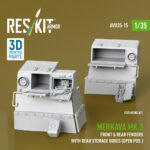Merkava Mk.3 front & rear fenders with rear storage boxes (open pos.) for Meng kit (3D Printed) (1/35) - Image 3