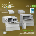 Merkava Mk.3 Front n' Rear fenders with Rear stowage bins (open) for HobbyBoss kit (3D Printed) (1/35) - Image 2