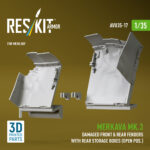 Merkava Mk.3 damaged front & rear fenders with rear storage boxes (open pos.) for Meng kit (3D Printed) (1/35) - Image 2