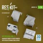 Merkava Mk.3 Damaged Front n' Rear fenders with Rear stowage bins (open) for HobbyBoss kit (3D Printed) (1/35) - Image 2