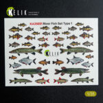 River Fish set Type 1 - 3D Decal for dioramas (1/35)