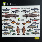 River Fish set Type 2 - 3D Decal for dioramas (1/35)