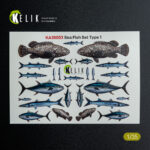 Sea Fish set Type 1 - 3D Decal for dioramas (1/35)