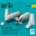 BLU-27A/B 750lb napalm bomb finned (MXU-469/B) or unfinned (2 pcs) (3D Printed) (1/32) - Image 2