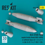 BLU-27A/B 750lb napalm bomb finned (MXU-469/B) or unfinned (2 pcs) (3D Printed) (1/32) - Image 3