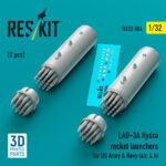 LAU-3A Hydra rocket launchers for US Army & Navy (a/c & h) (2 pcs) (3D Printed) (1/32)