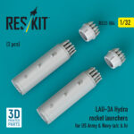 LAU-3A Hydra rocket launchers for US Army & Navy (a/c & h) (2 pcs) (3D Printed) (1/32) - Image 2