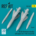 AS.34 Kormoran missiles with adapters (2 pcs) (for F-104G, Tornado IDS) (3D Printed) (1/32)
