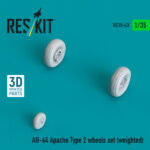 AH-64 Apache type 2 wheels set (weighted) (3D Printed) (1/35)
