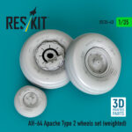 AH-64 Apache type 2 wheels set (weighted) (3D Printed) (1/35) - Image 2