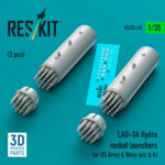 LAU-3A Hydra rocket launchers for US Army & Navy (a/c & h) (2pcs) (3D Printed) (1/35)