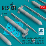 S-24 missiles with APU-68 (4 pcs) (3D Printed) (1/48)