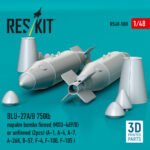 BLU-27A/B 750lb napalm bomb finned (MXU-469/B) or unfinned (2pcs) (3D Printed) (1/48) - Image 2