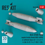 BLU-27A/B 750lb napalm bomb finned (MXU-469/B) or unfinned (2pcs) (3D Printed) (1/48) - Image 3